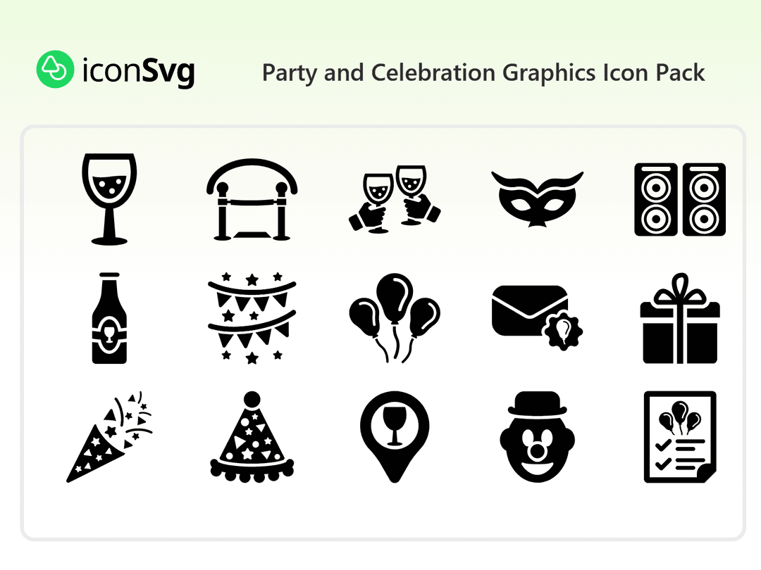 Party and Celebration Graphics Icon Pack