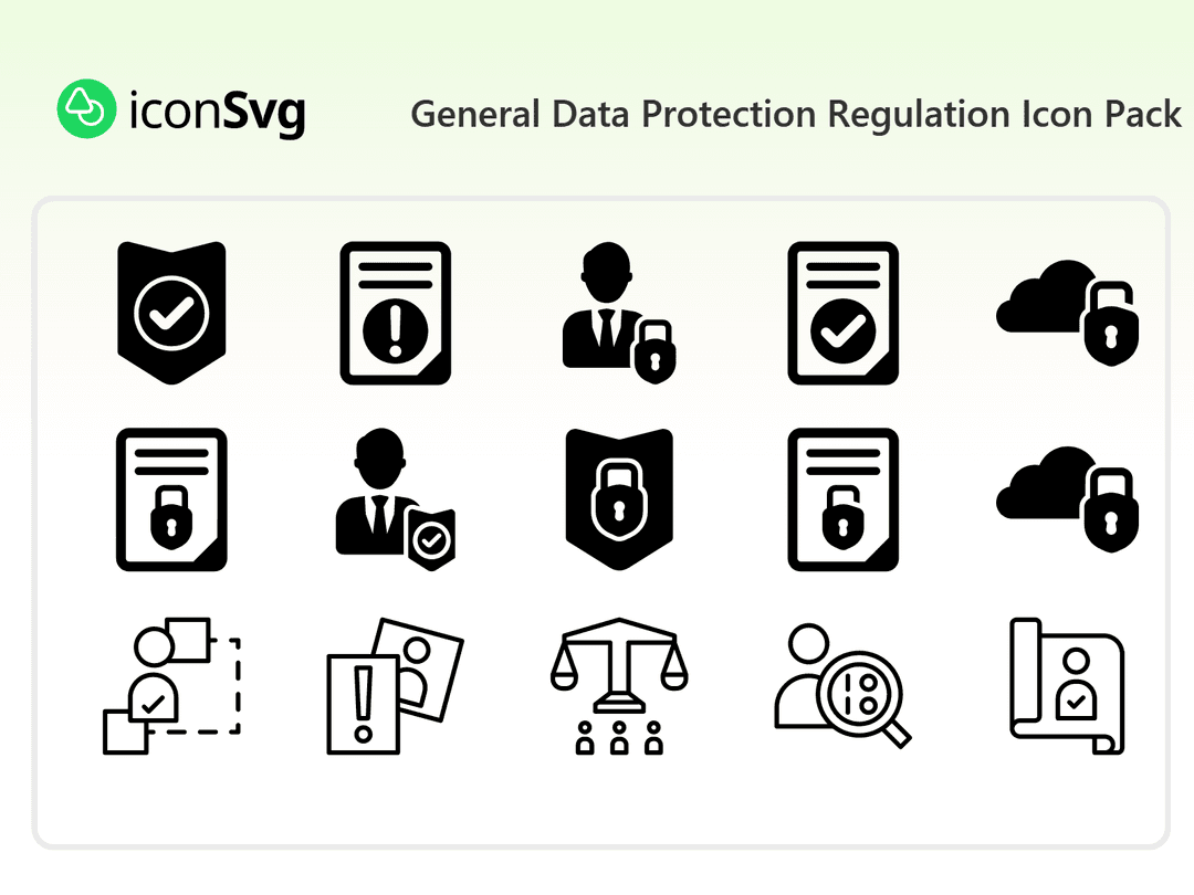 General Data Protection Regulation SVG Icon Pack