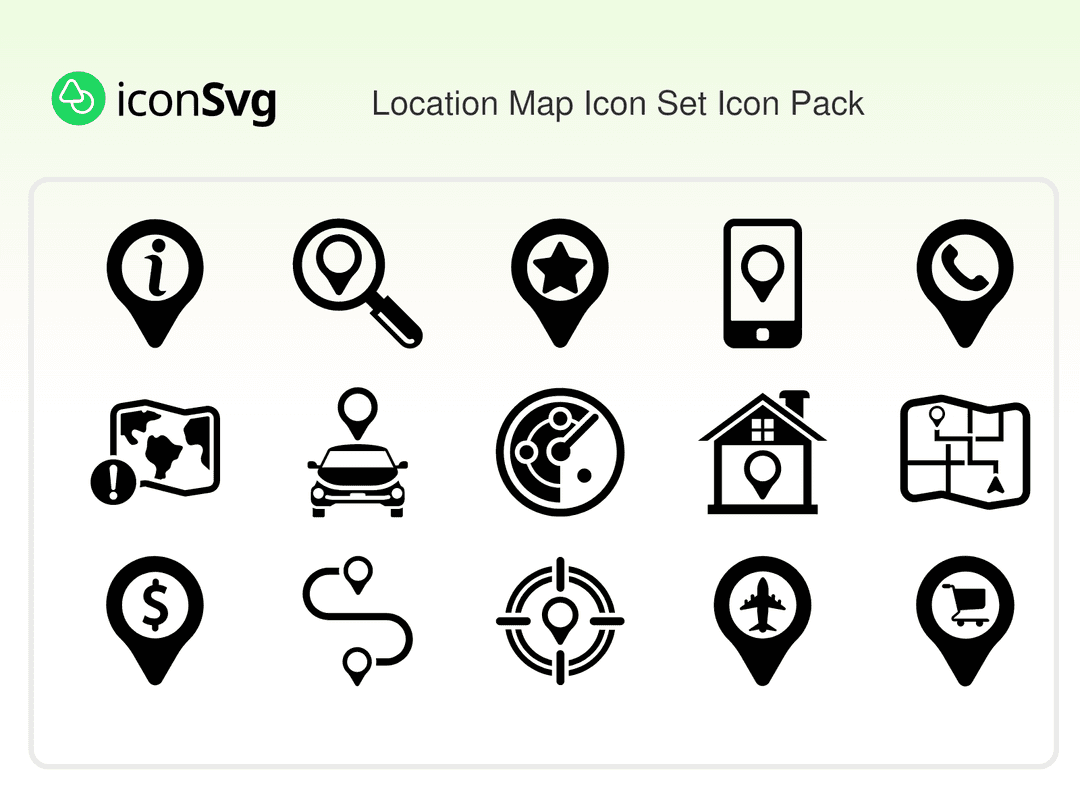 Location Map Icon Set Icon Pack