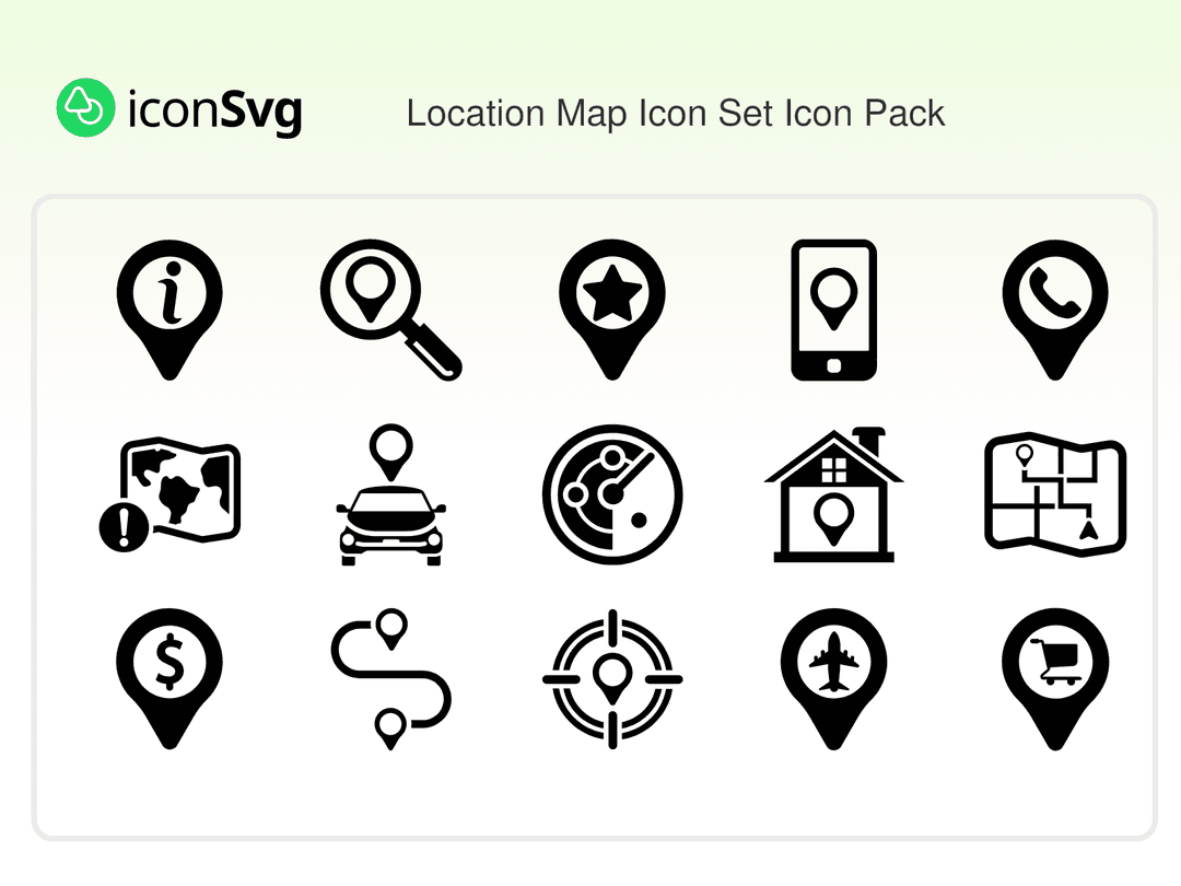 Konum Haritası Simge Seti İkon Paketi