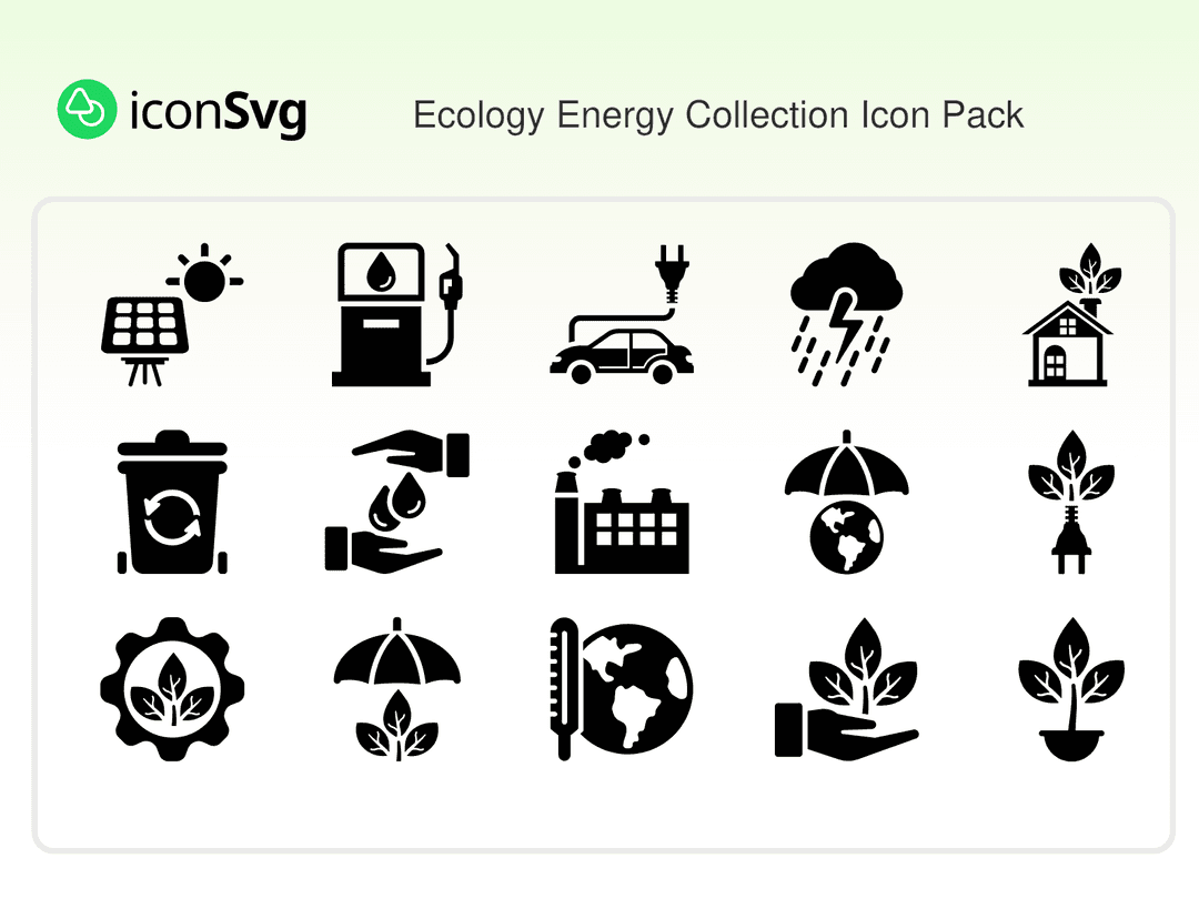 Ecology Energy Collection Icon Pack