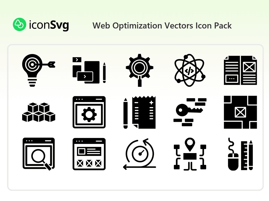 Freies Vektoren zur Weboptimierung Symbol paket