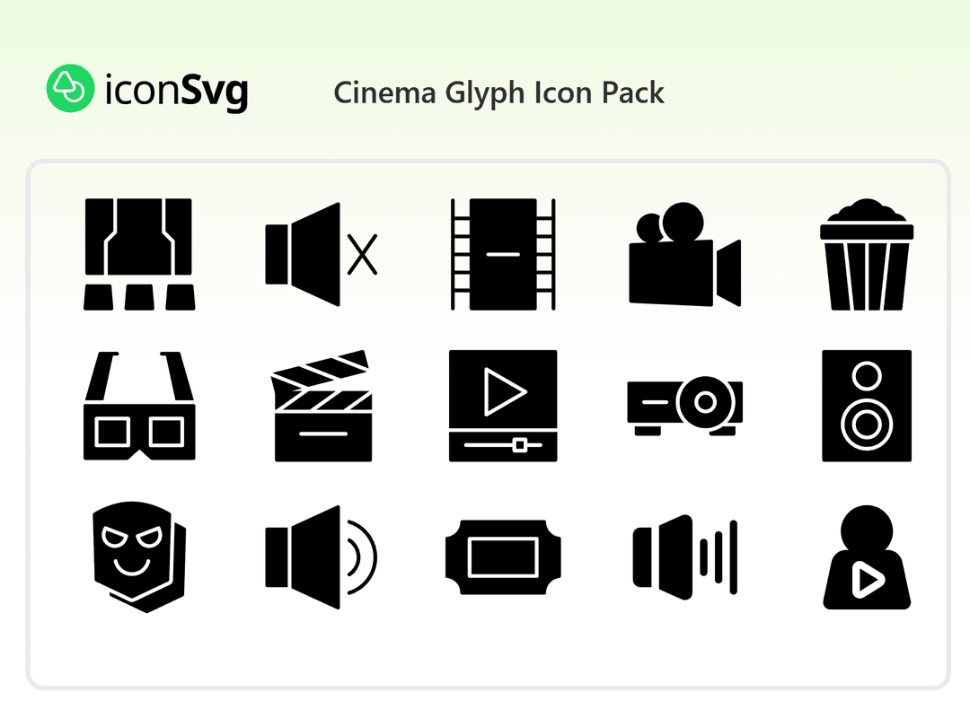 Cinema Glyph Icon Pack