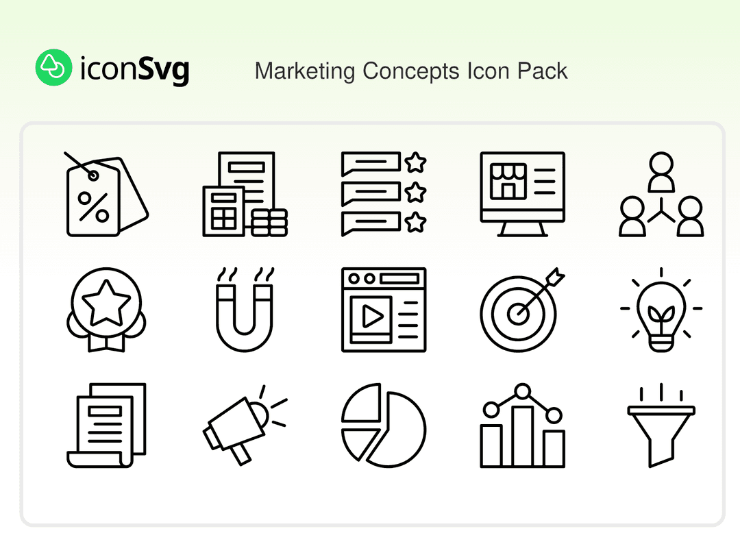 Свободный набор значков Концепции маркетинга