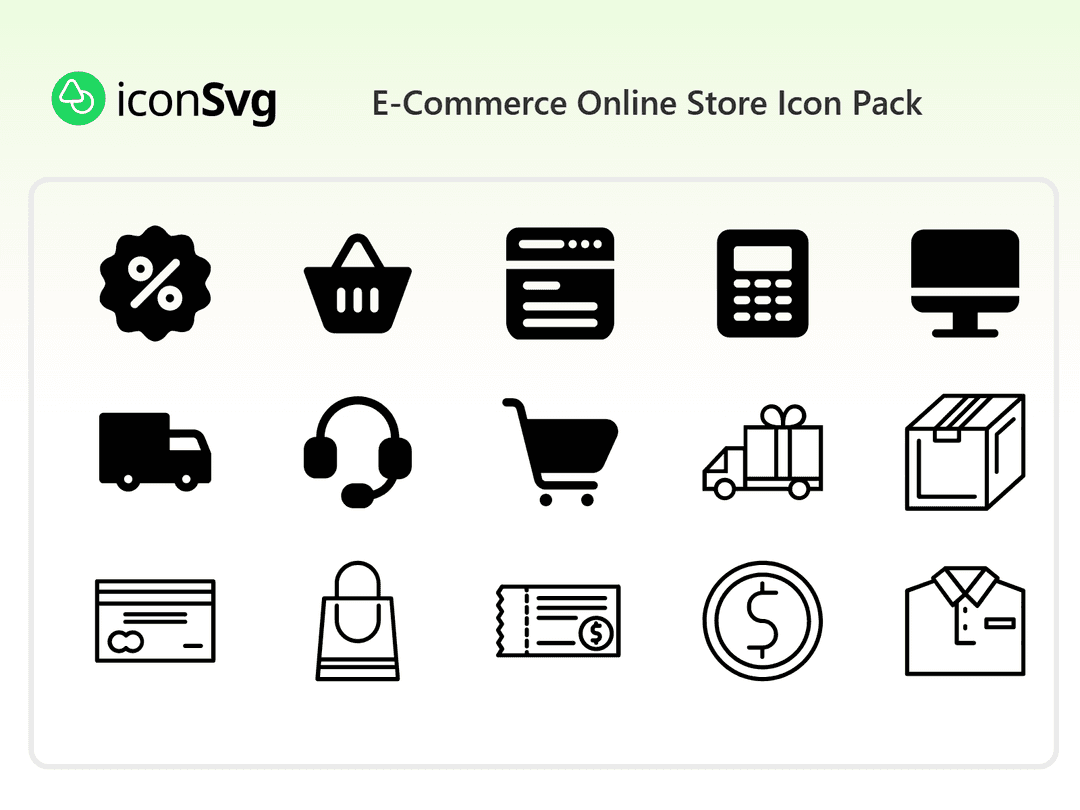 Свободный набор значков Магазин электронной торговли