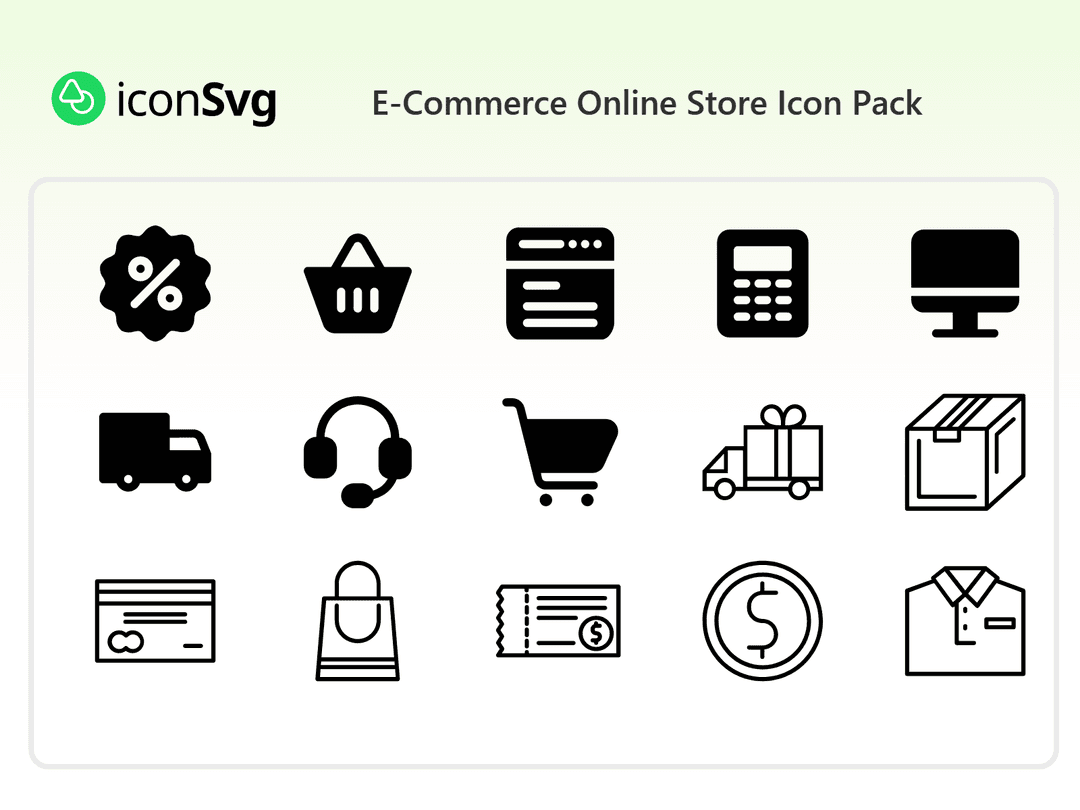 E-Commerce Online Store SVG Icon Pack