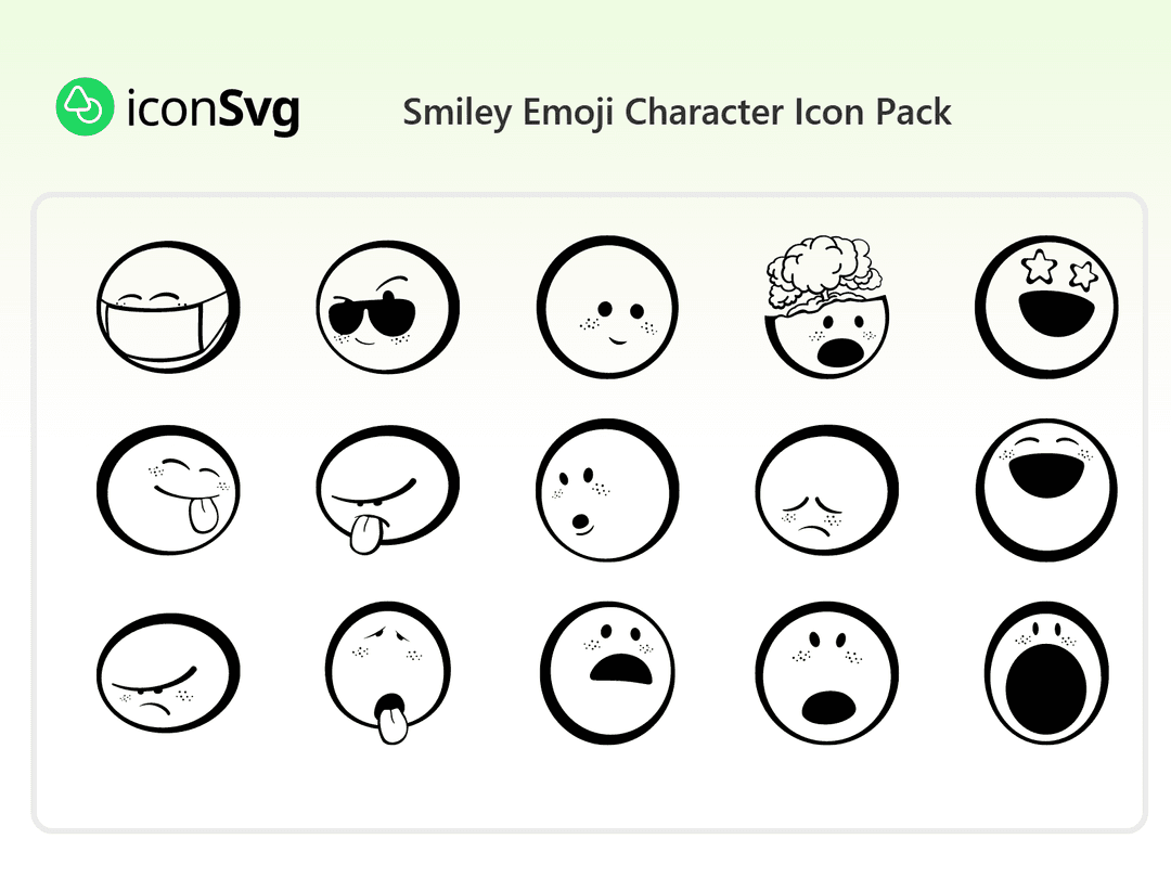 Smiley Emoji Character Icon Pack