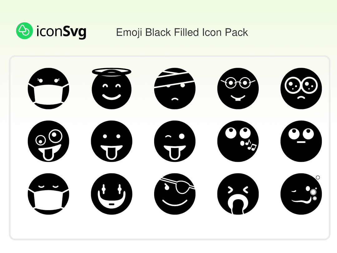 Emoji Siyah Tasarım Simge Paketi