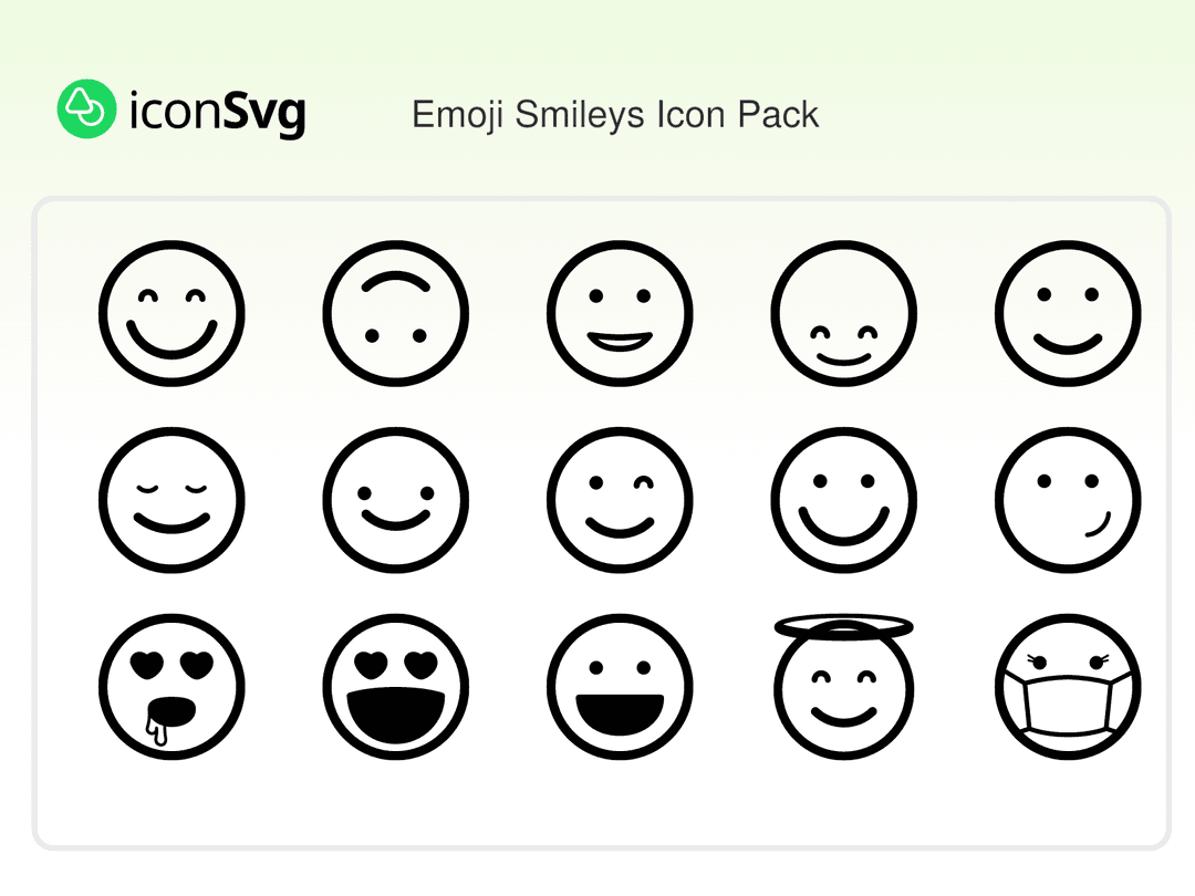 Emoji Smileys SVG ikon Paketi