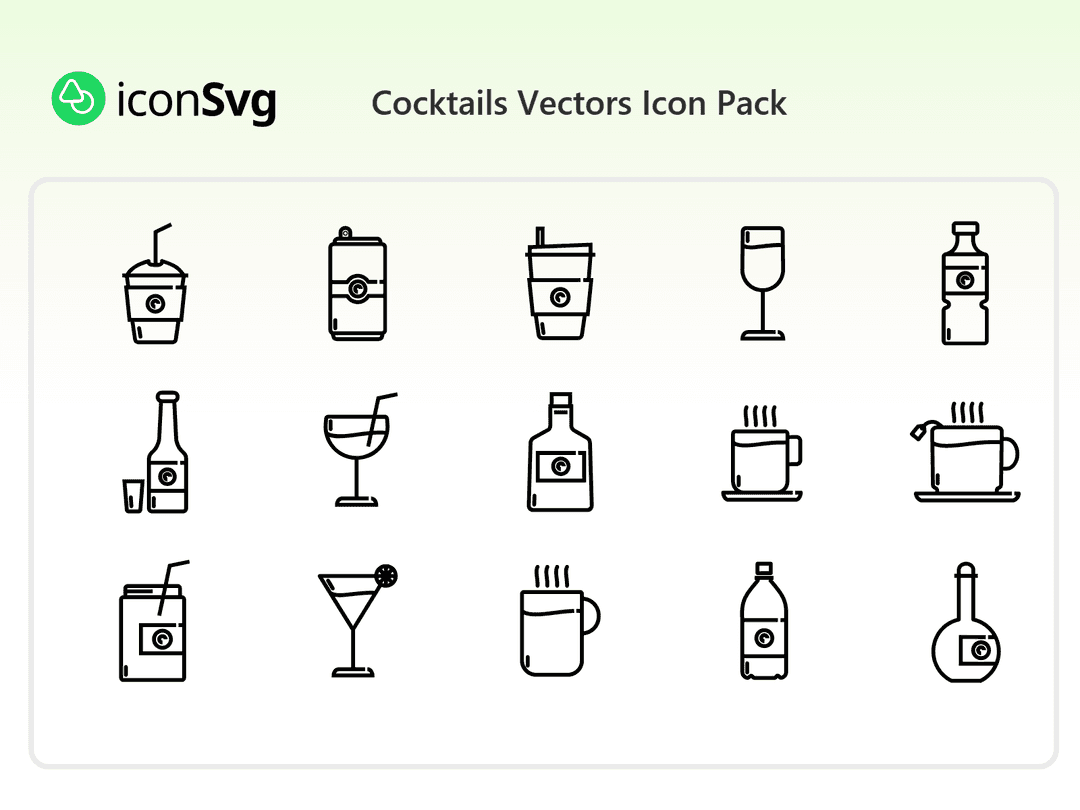 Cocktails Vectors Icon Pack