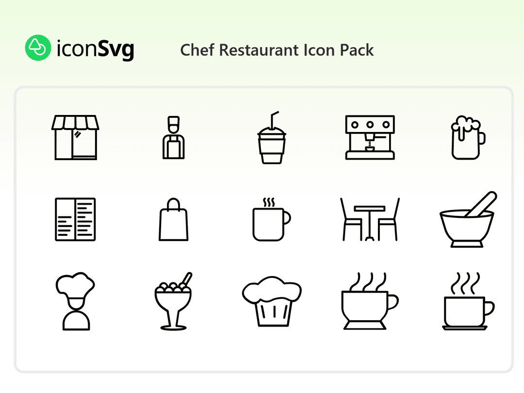 Chef Restaurant Icon Pack