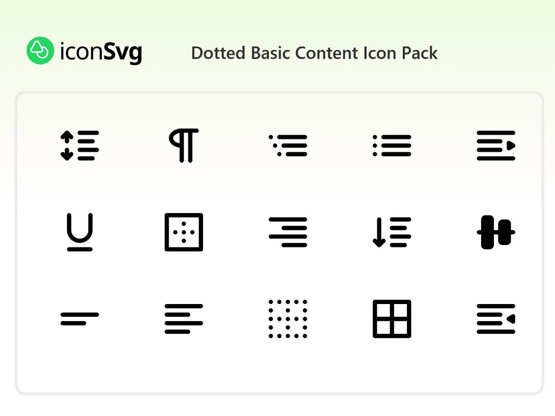 Dotted Basic Content Icon Pack