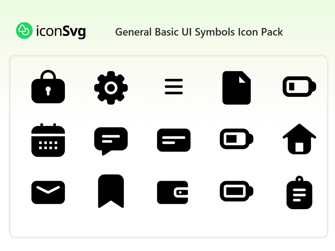 General Basic UI Symbols SVG Icon Pack