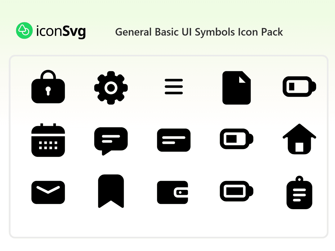 General Basic UI Symbols Icon Pack