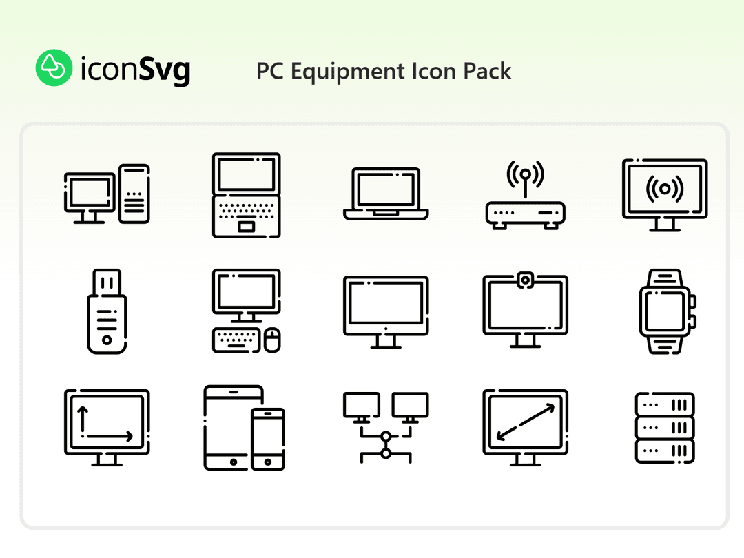 PC Equipment SVG Icon Pack