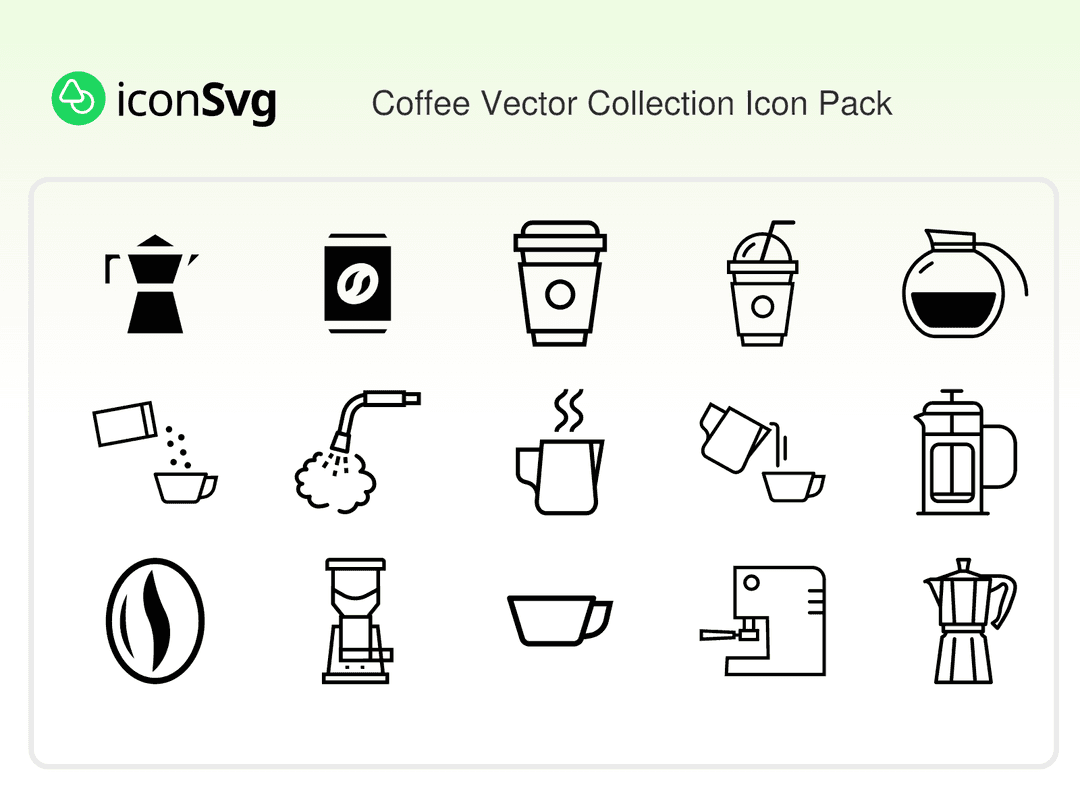 Coffee Vector Collection SVG Icon Pack