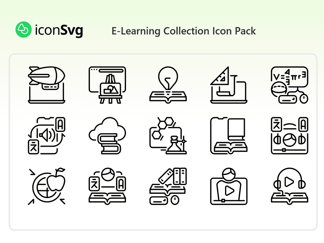 E-Learning Collection Icon Pack