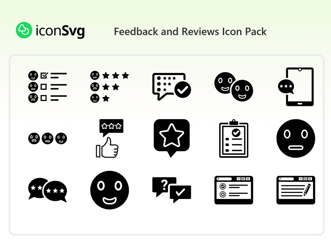Freies Feedback und Bewertungen Symbol paket