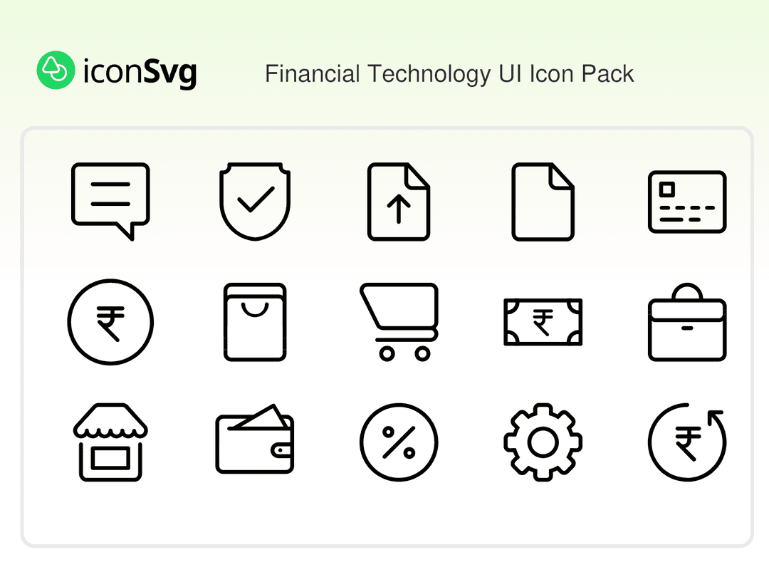 Financial Technology UI Icon Pack