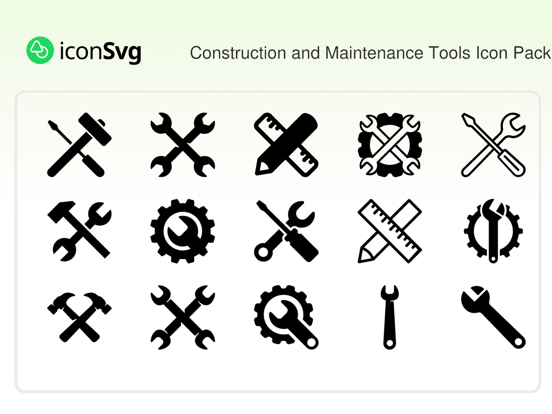Construction and Maintenance Tools Icon Pack