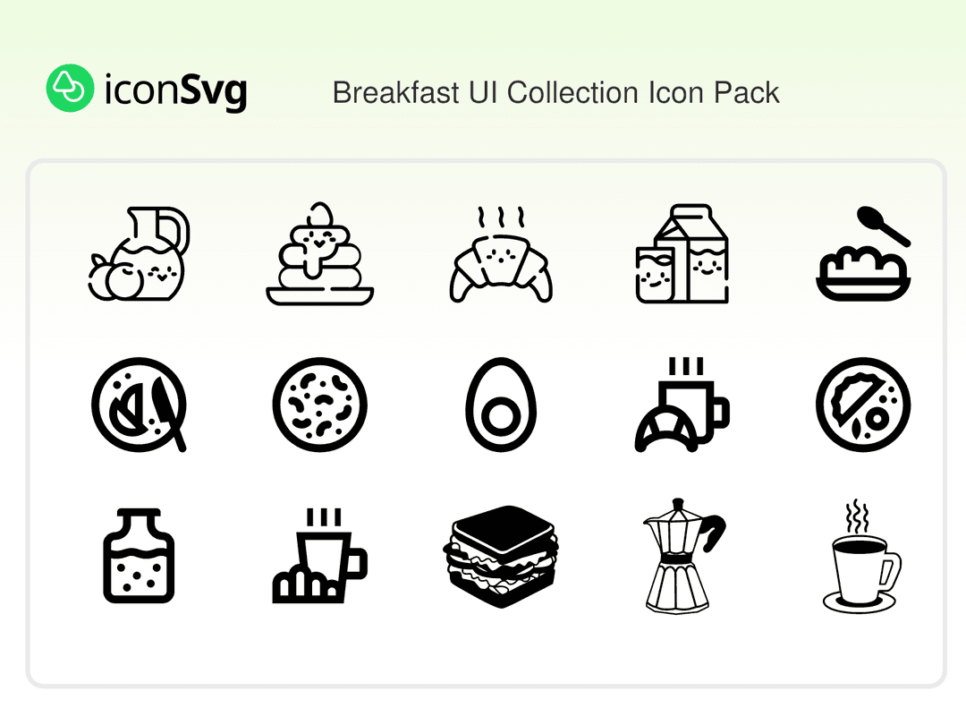 Breakfast UI Collection Icon Pack