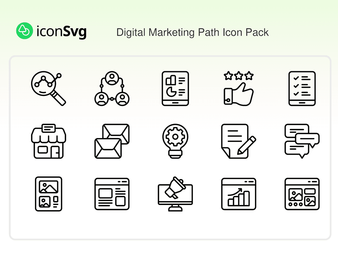 Digital Marketing Path Icon Pack