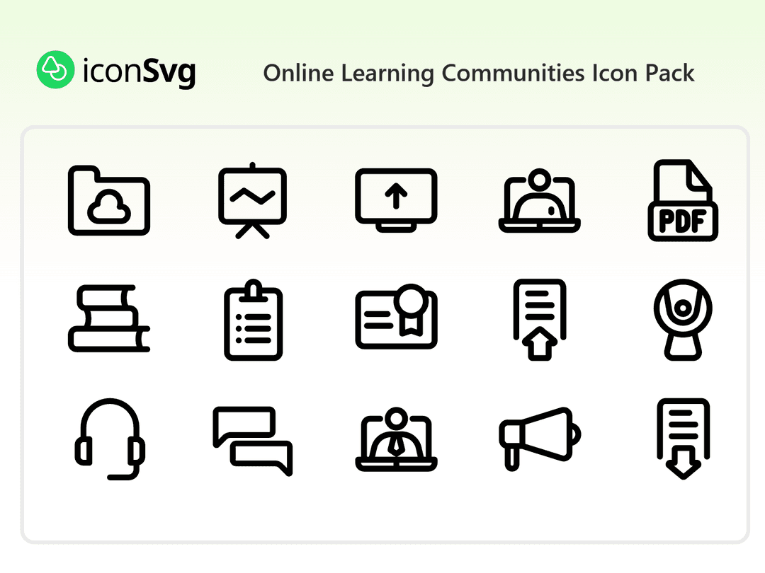 Online Learning Communities Icon Pack