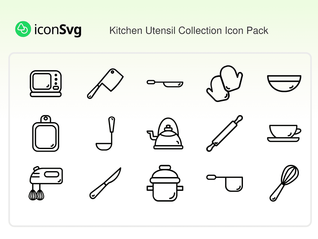 Kitchen Utensil Collection Icon Pack