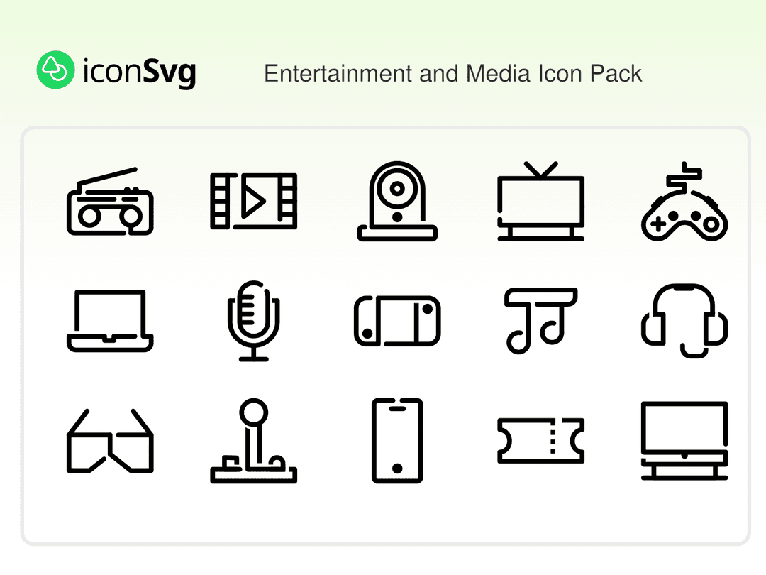 Eğlence ve Medya SVG ikon Paketi