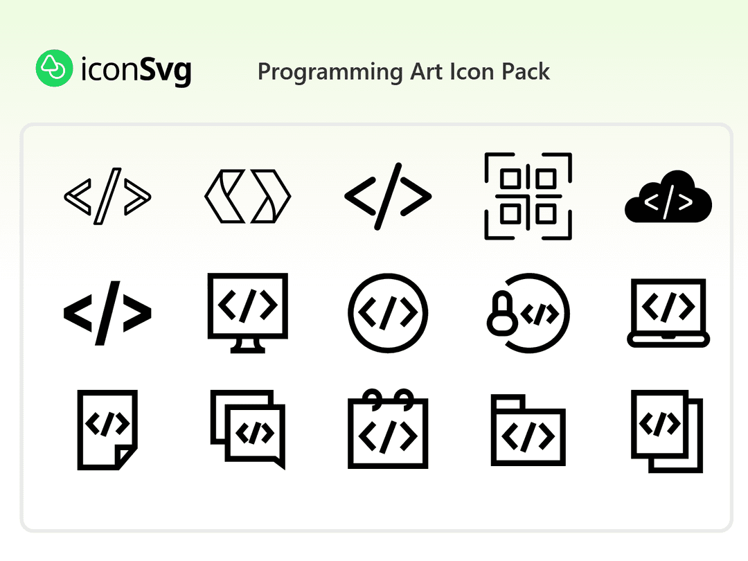 Programmierung Art SVG Symbol paket