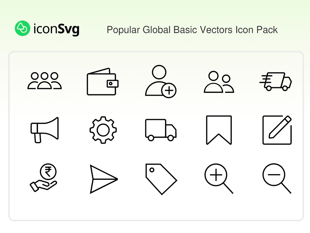 Popular Global Basic Vectors Icon Pack