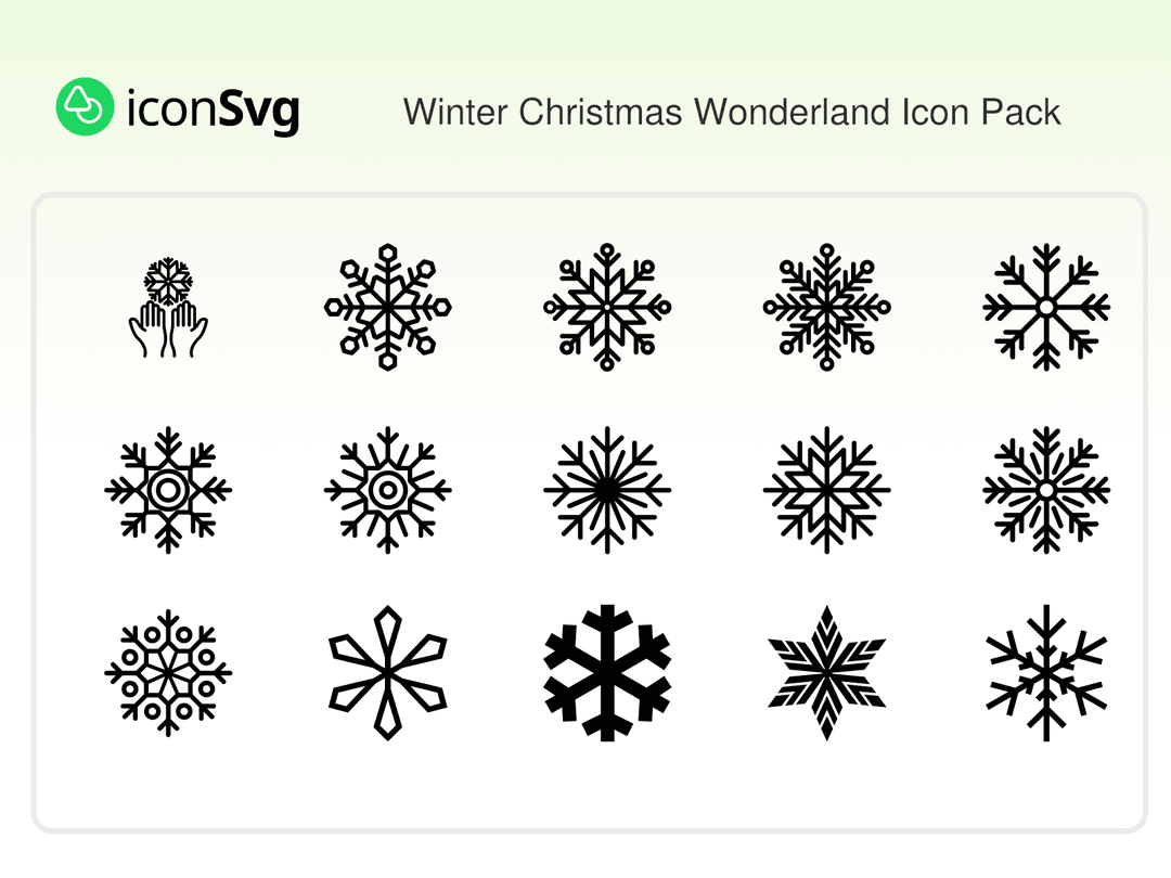 Kış Noel Harikalar Diyarı SVG ikon Paketi