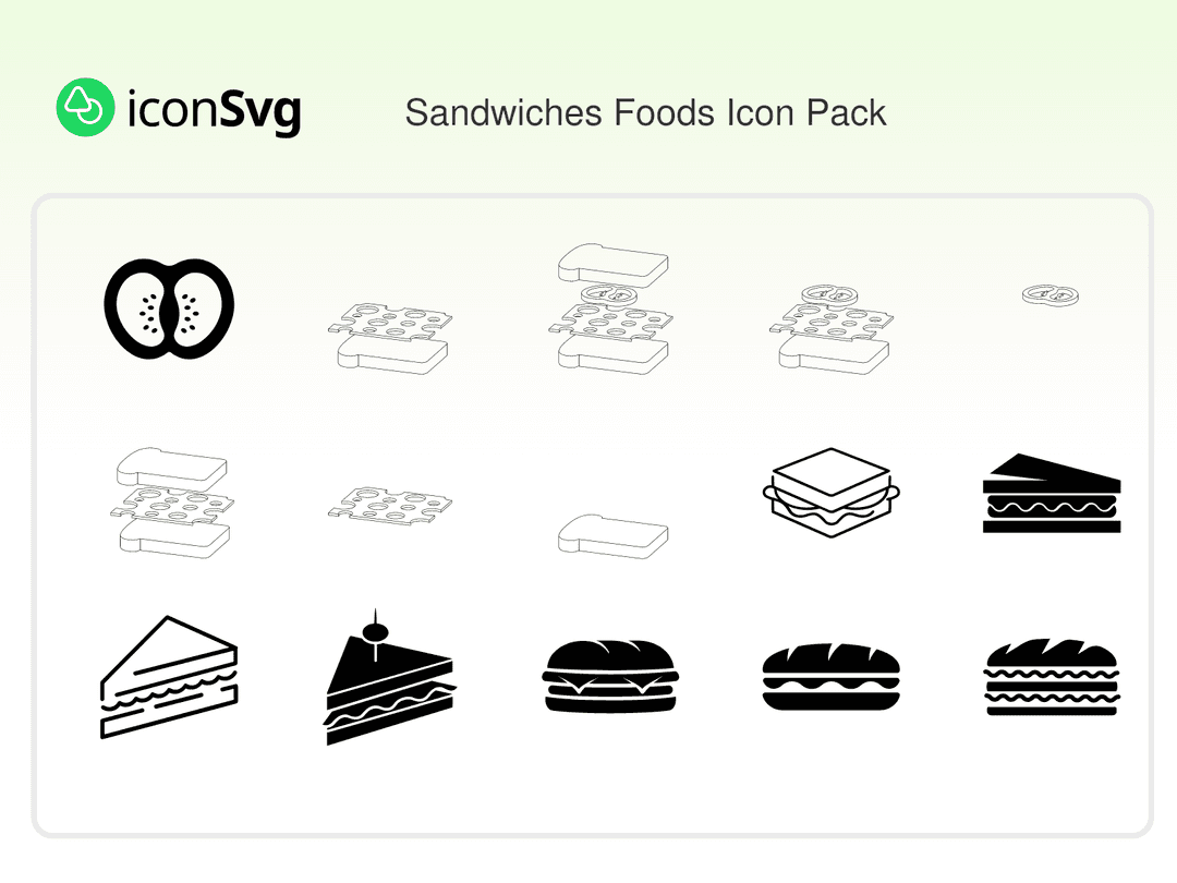 Sandwiches Foods Icon Pack