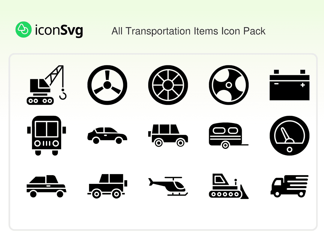 All Transportation Items Icon Pack