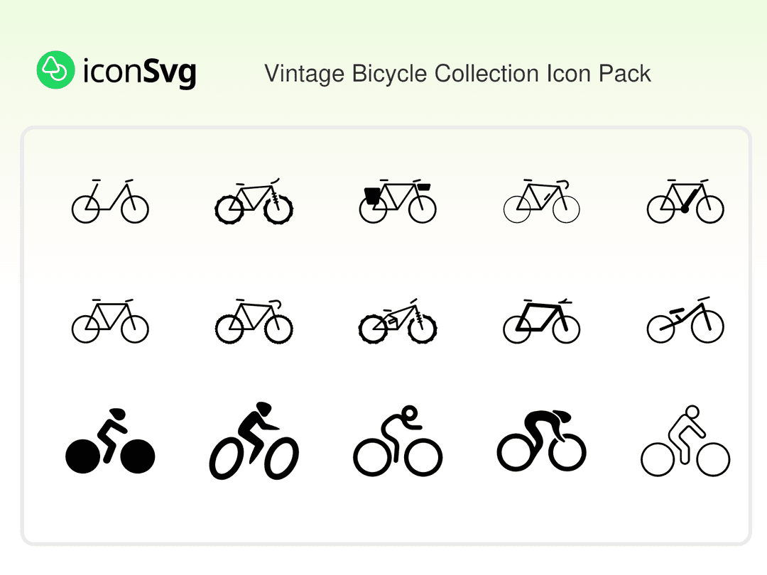 Vintage Bicycle Collection Icon Pack
