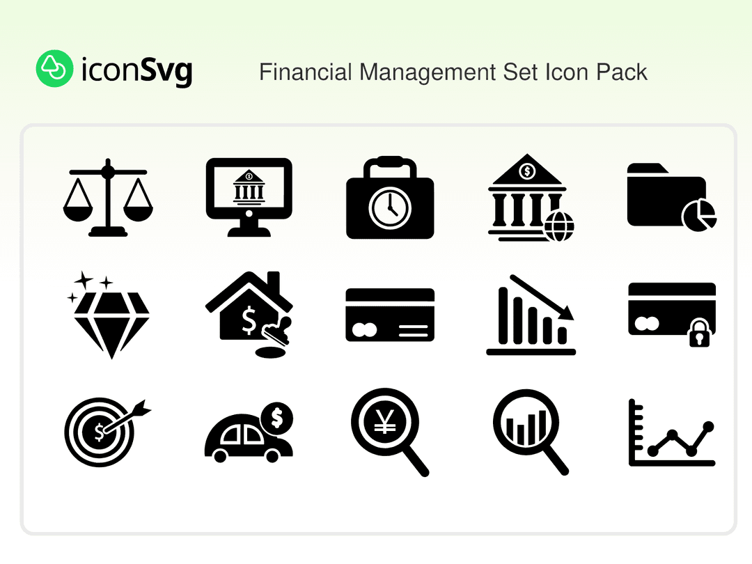 Свободный набор значков SVG Набор инструментов финансового управления