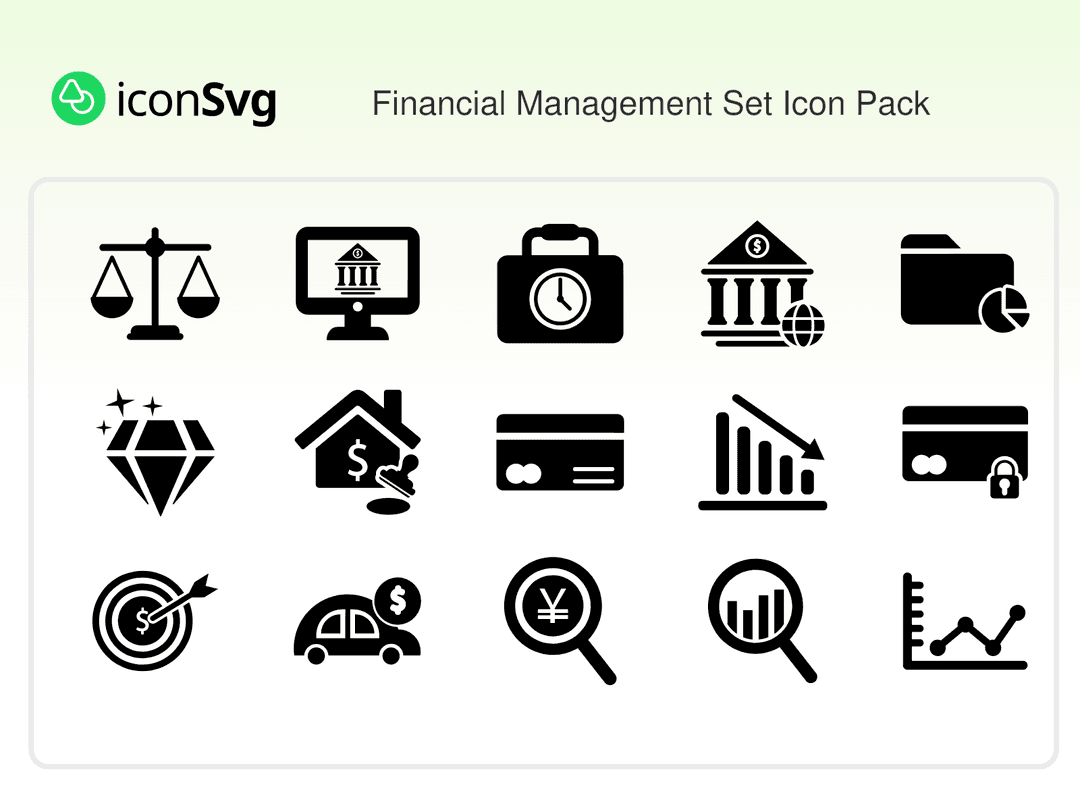 Свободный набор значков Набор инструментов финансового управления