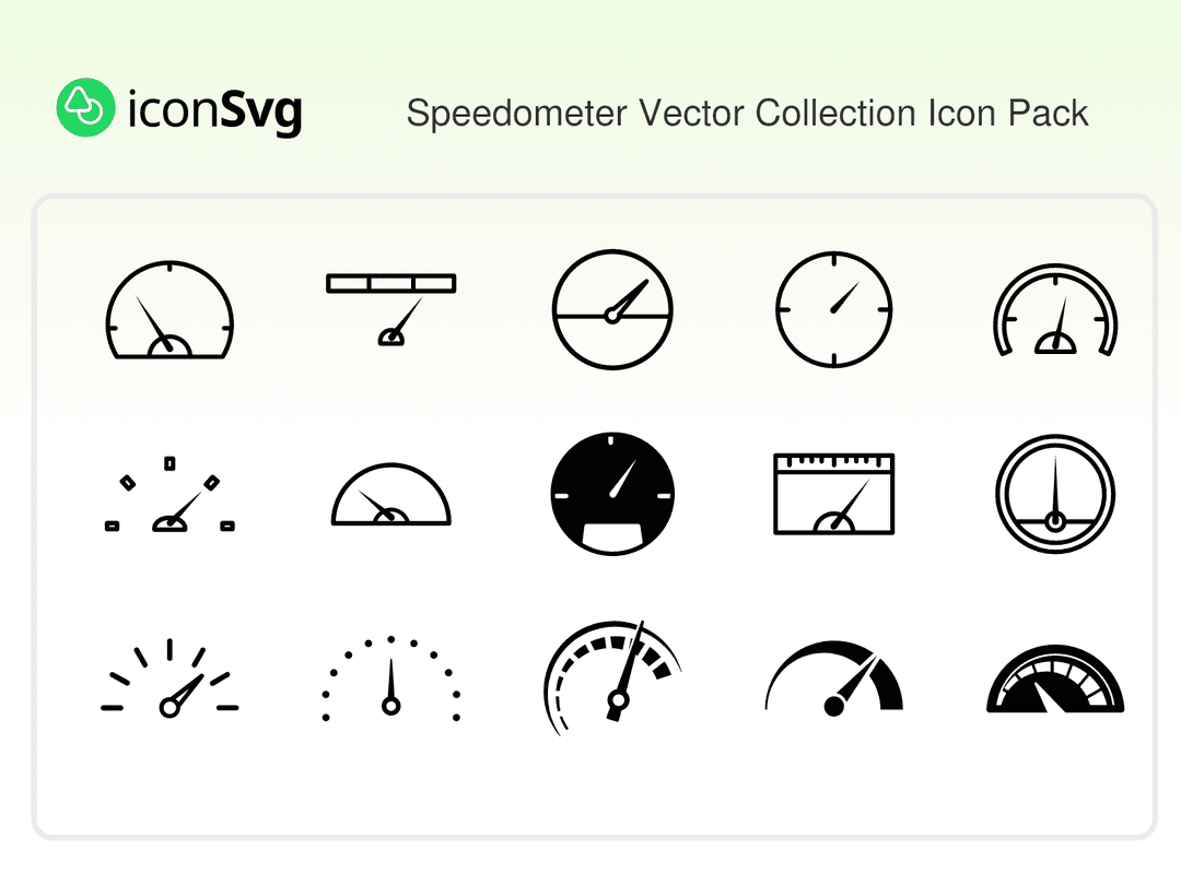 Свободный набор значков SVG Коллекция спидометров