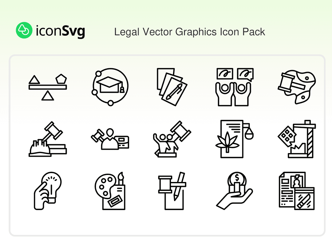 Legal Vector Graphics Icon Pack