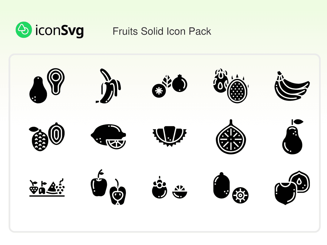 Früchte fest SVG Symbol paket