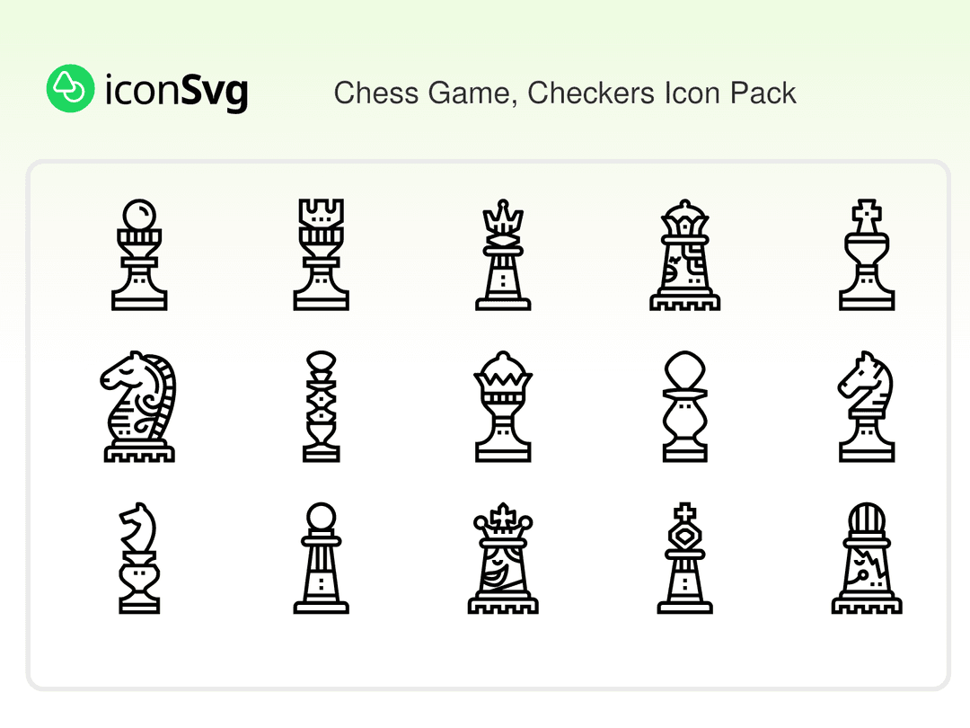 Chess Game, Checkers Icon Pack