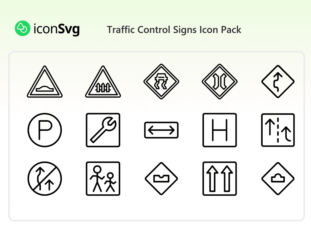 Traffic Control Signs Icon Pack