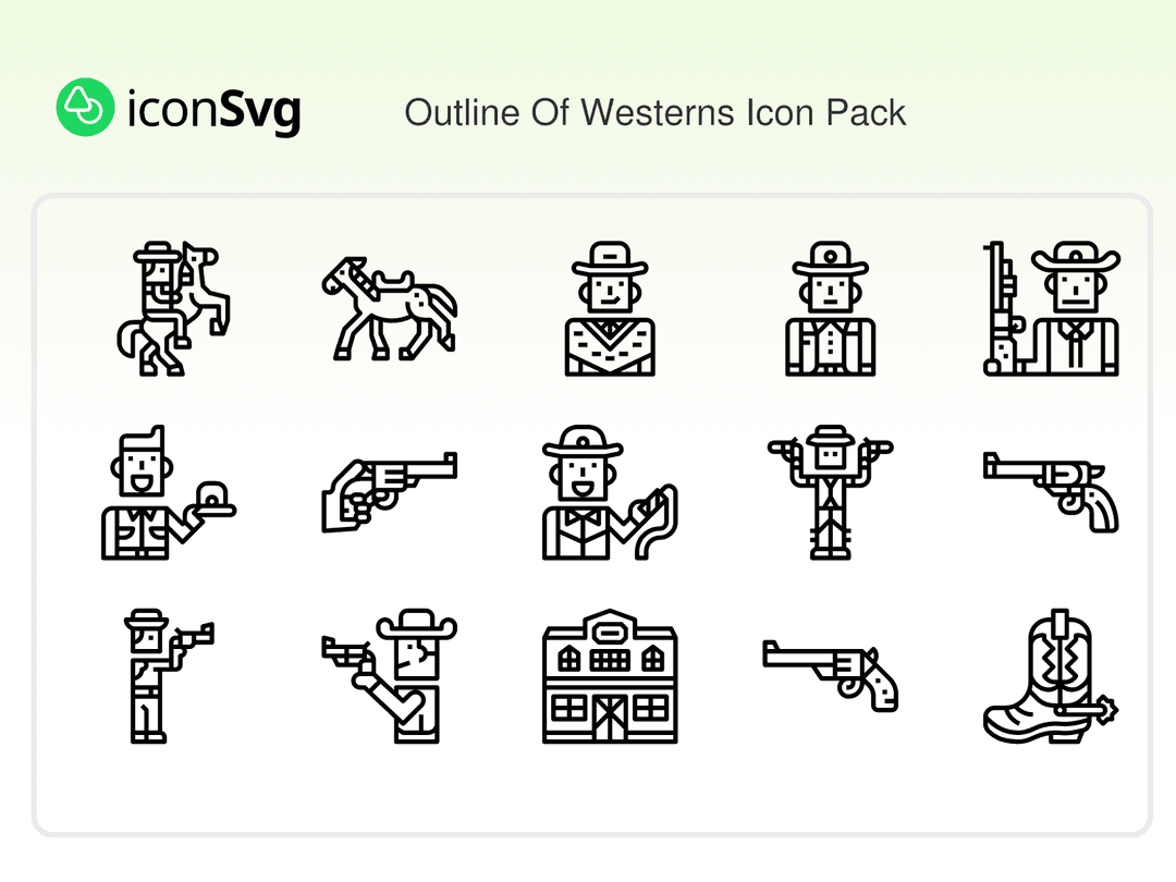 Outline Of Westerns Icon Pack
