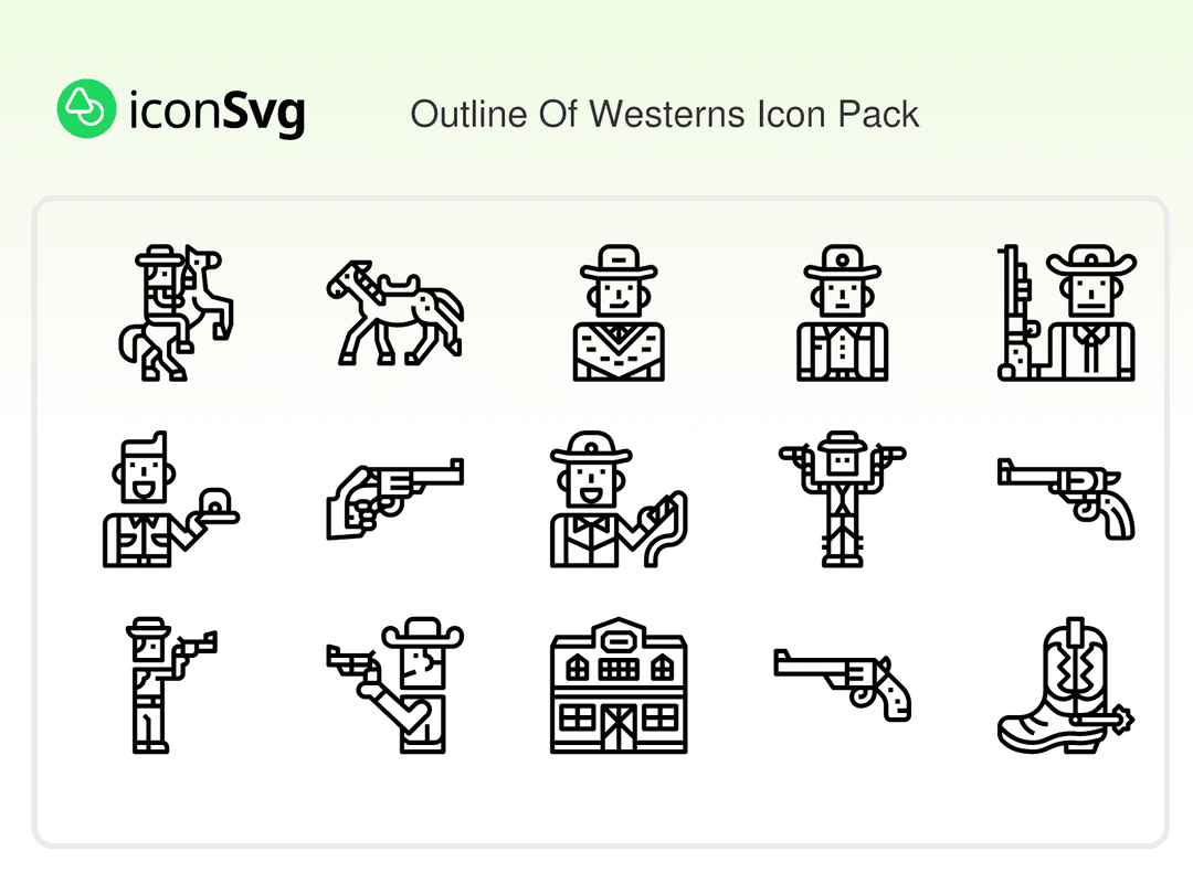 Outline Of Westerns SVG Icon Pack