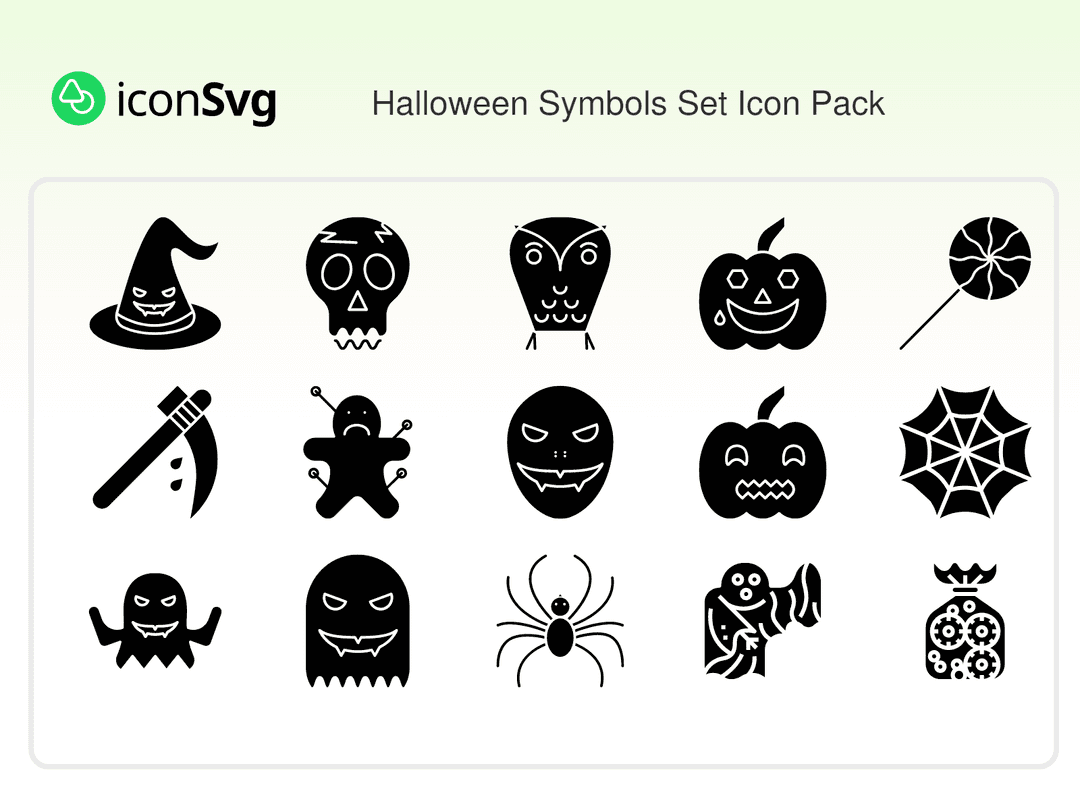 Свободный набор значков SVG Набор символов Хэллоуина