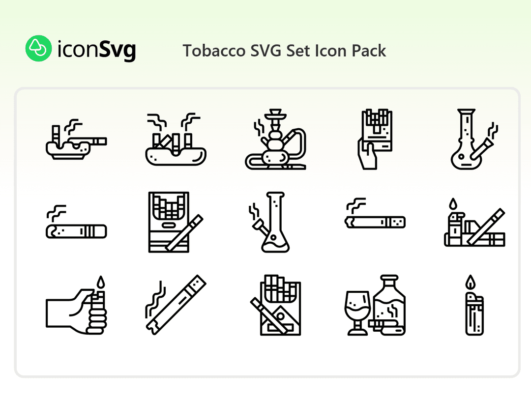 Tobacco SVG Set Icon Pack