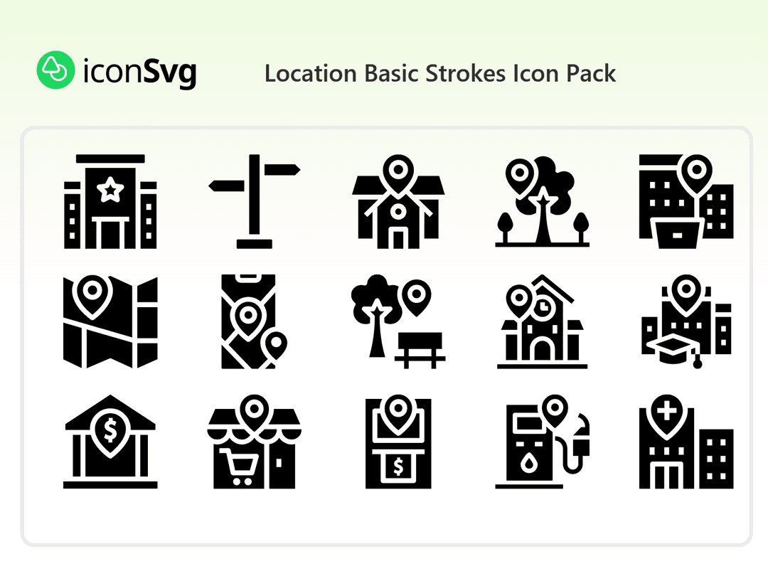 Location Basic Strokes Icon Pack