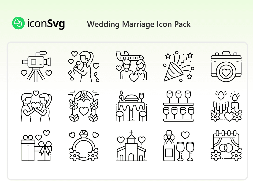 Wedding Marriage Icon Pack