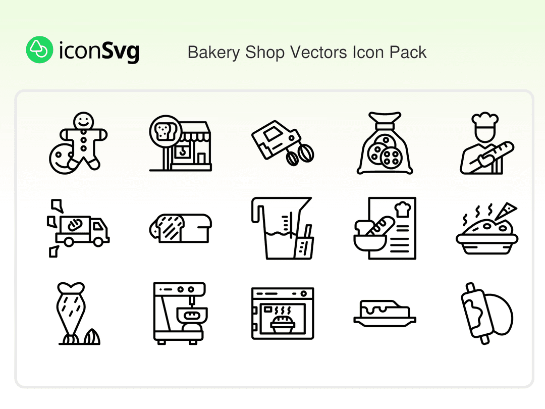 Bakery Shop Vectors Icon Pack