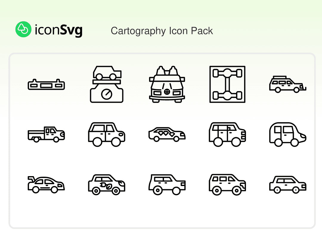 Kartografi SVG ikon Paketi